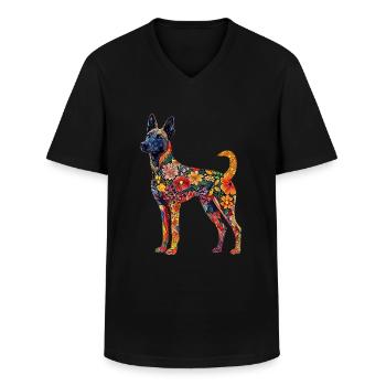 Belgischer Malinois - Männer-T-Shirt mit V-Ausschnitt - Schwarz - Vorne - AI Model Male 178 dark (178cm)