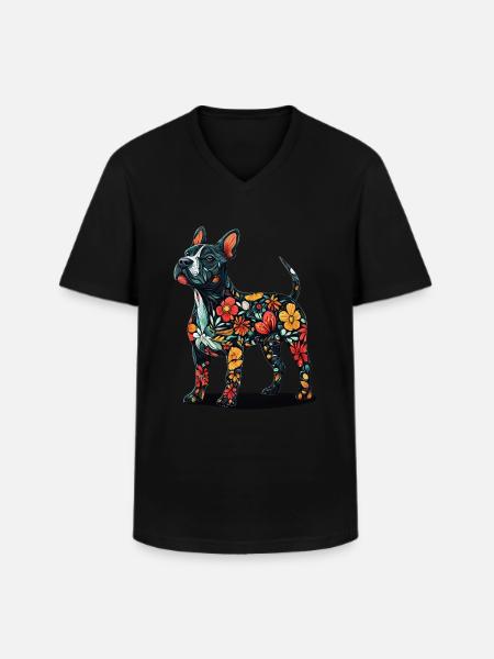 Bullterrier - Männer-T-Shirt mit V-Ausschnitt - Schwarz
