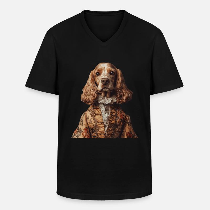 Cocker Spaniel - Männer-T-Shirt mit V-Ausschnitt - Schwarz