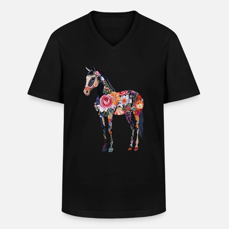 Vollblut - Männer-T-Shirt mit V-Ausschnitt - Schwarz