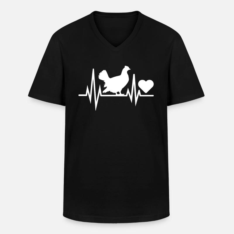 Auerhahn - Männer-T-Shirt mit V-Ausschnitt - Schwarz