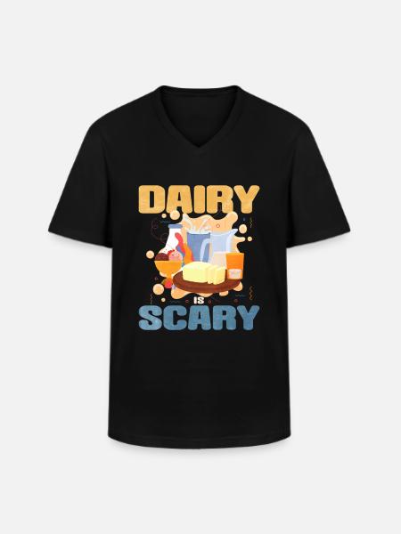 Molkerei - Männer-T-Shirt mit V-Ausschnitt - Schwarz