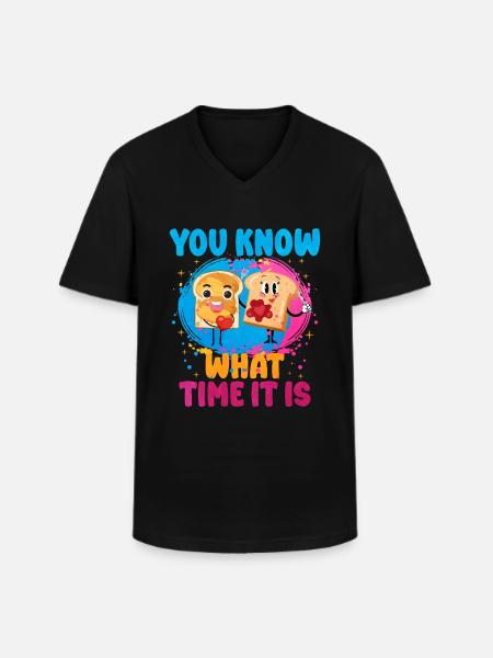 Erdnussbutter - Männer-T-Shirt mit V-Ausschnitt - Schwarz