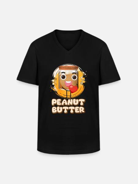 Erdnussbutter - Männer-T-Shirt mit V-Ausschnitt - Schwarz