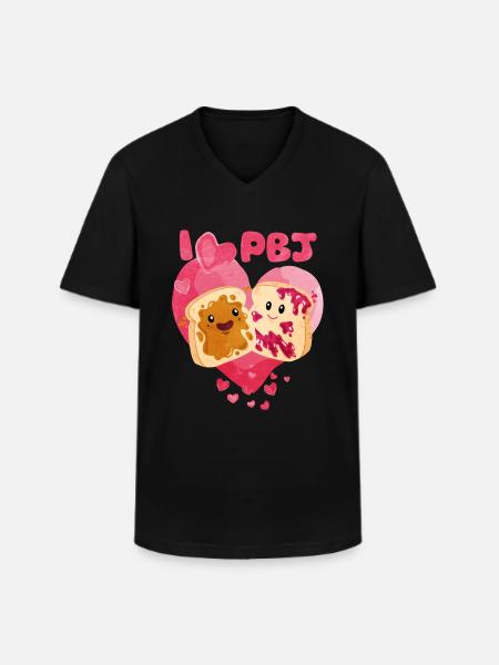 Erdnussbutter - Männer-T-Shirt mit V-Ausschnitt - Schwarz