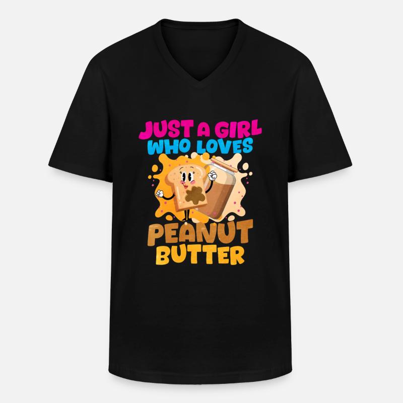 Erdnussbutter - Männer-T-Shirt mit V-Ausschnitt - Schwarz