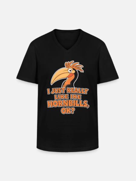 Nashornvogel - Männer-T-Shirt mit V-Ausschnitt - Schwarz