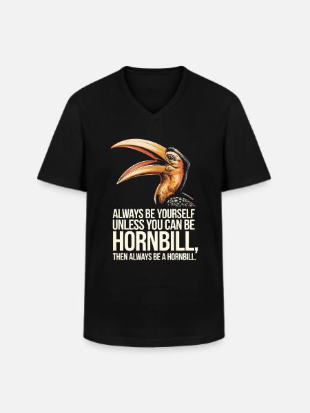 Nashornvogel - Männer-T-Shirt mit V-Ausschnitt - Schwarz