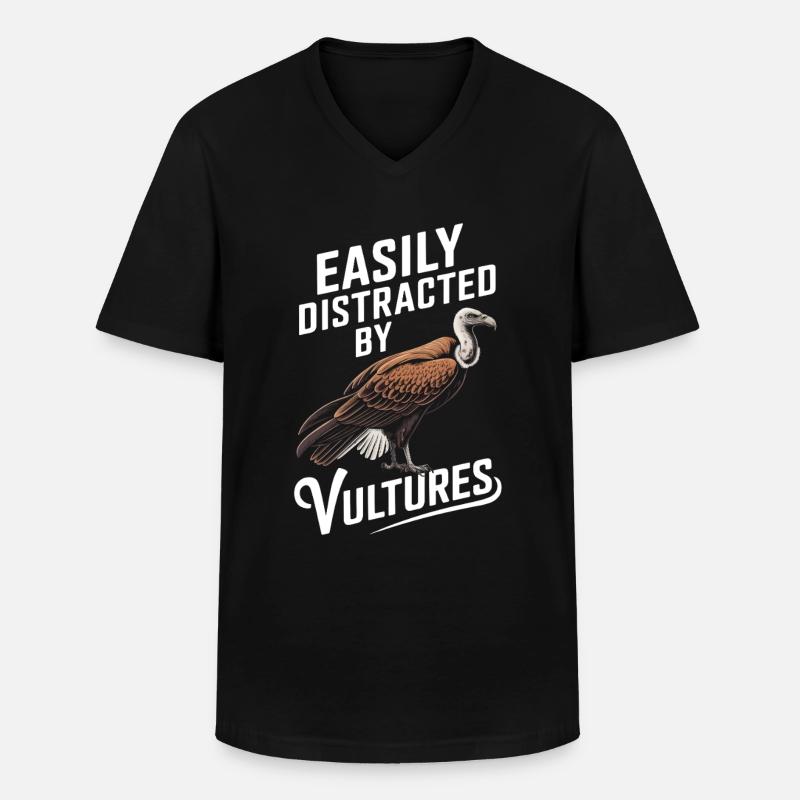 Geier - Männer-T-Shirt mit V-Ausschnitt - Schwarz
