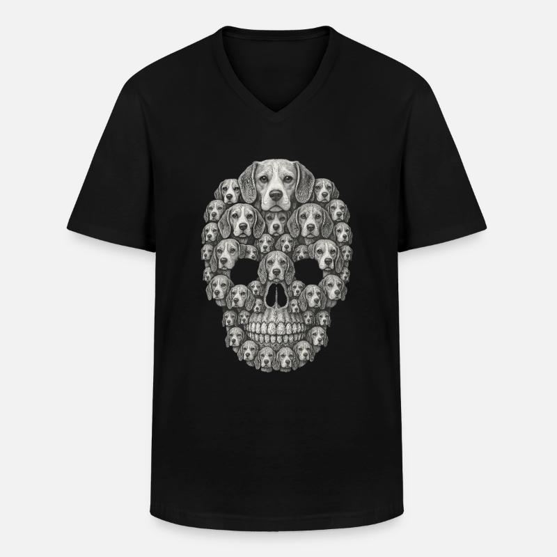 Beagle - Männer-T-Shirt mit V-Ausschnitt - Schwarz