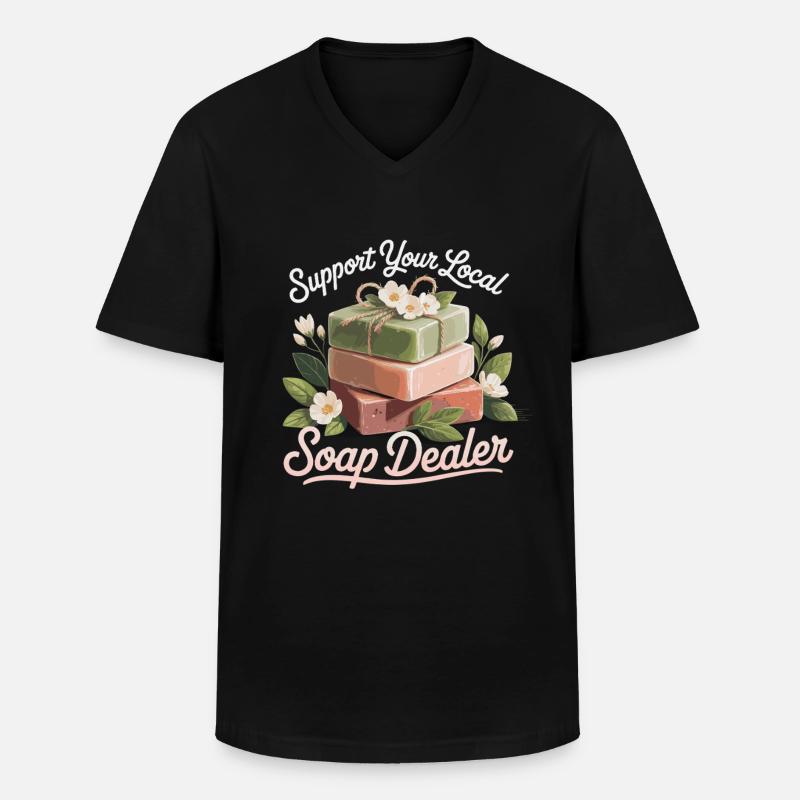 Blasen - Männer-T-Shirt mit V-Ausschnitt - Schwarz