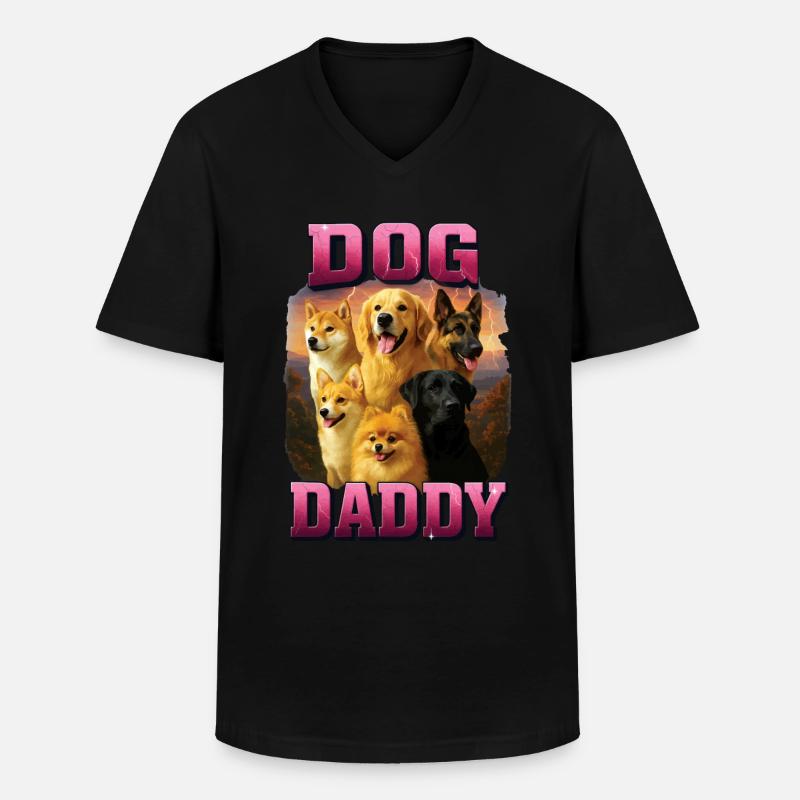 Hund - Männer-T-Shirt mit V-Ausschnitt - Schwarz