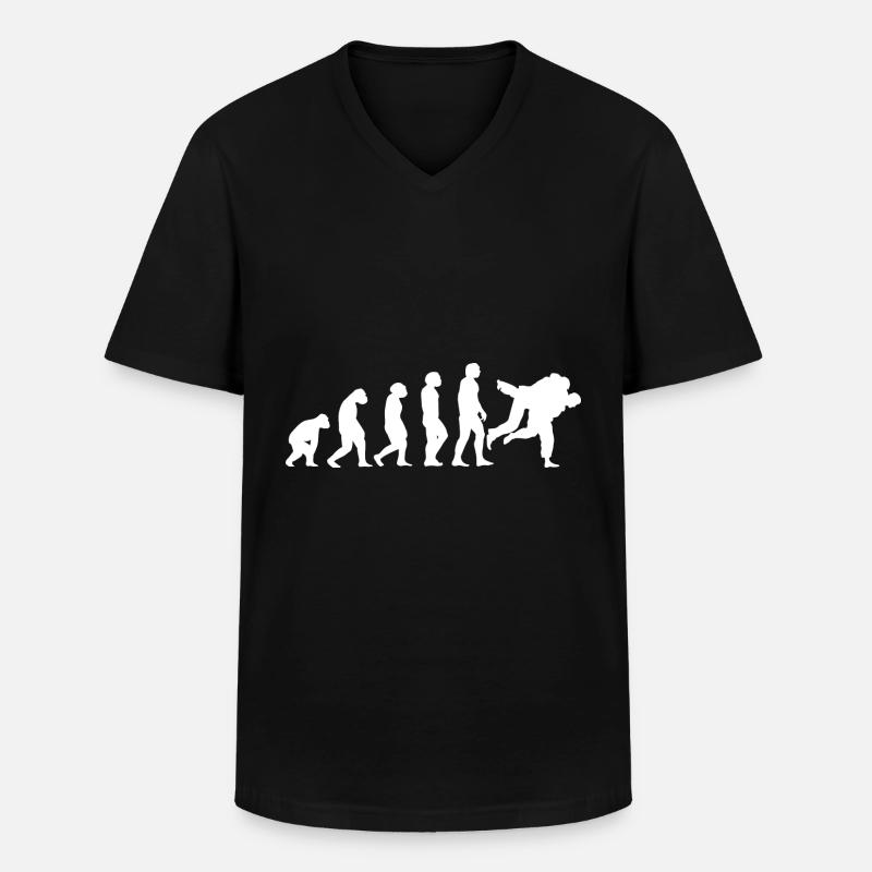 Evolution judo - T-shirt col V Homme - noir