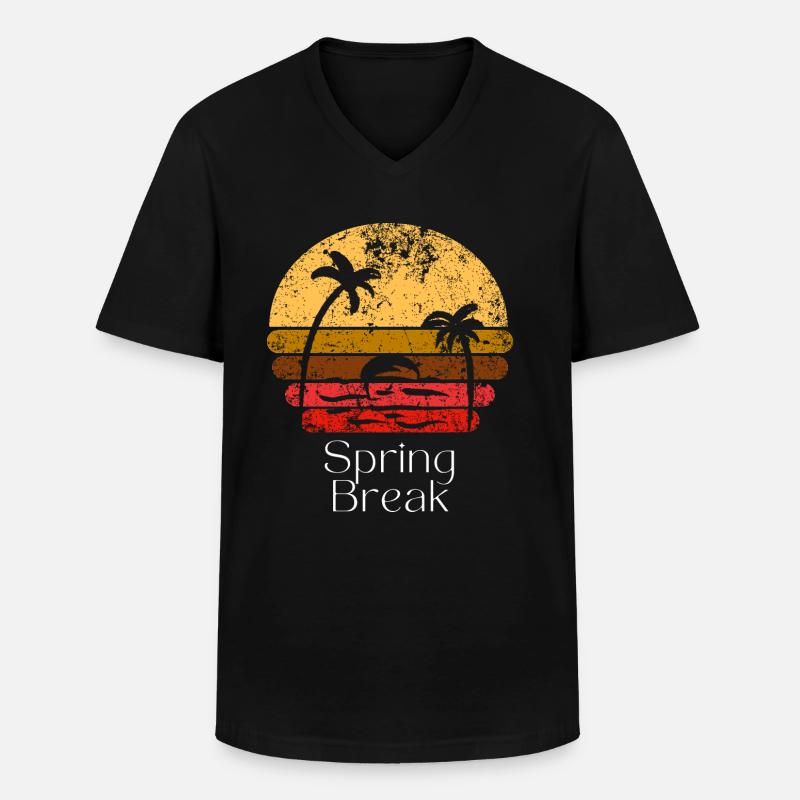 Spring Break - Männer-T-Shirt mit V-Ausschnitt - Schwarz