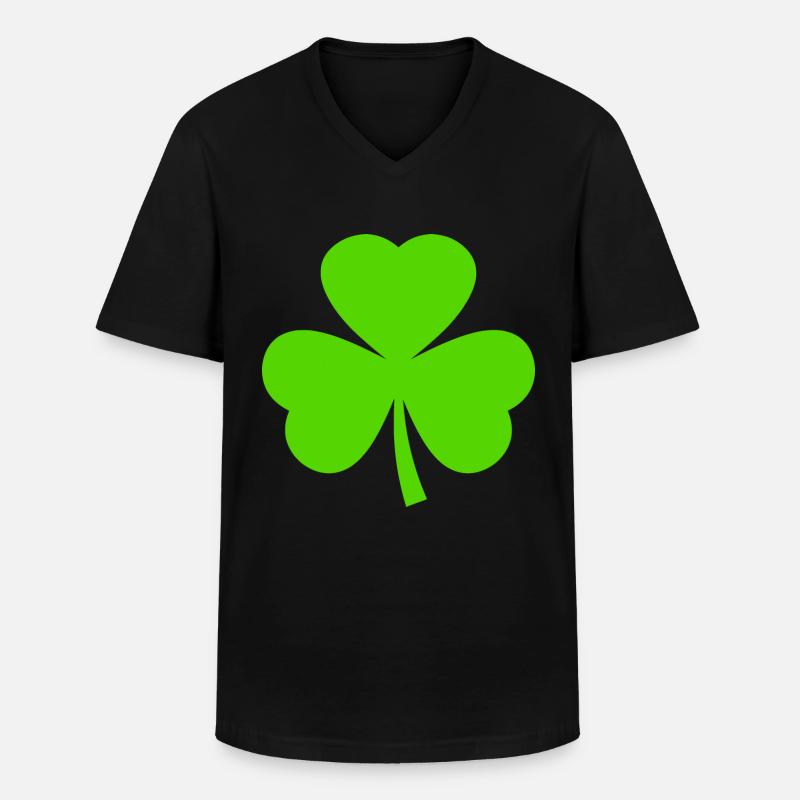 st patricks day kleeblatt - Männer-T-Shirt mit V-Ausschnitt - Schwarz