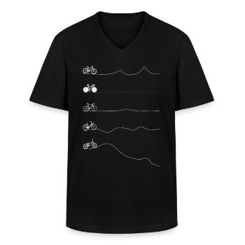 Biker types - Men's V-Neck T-Shirt - black - Front - AI Model Male 178 dark (178cm)