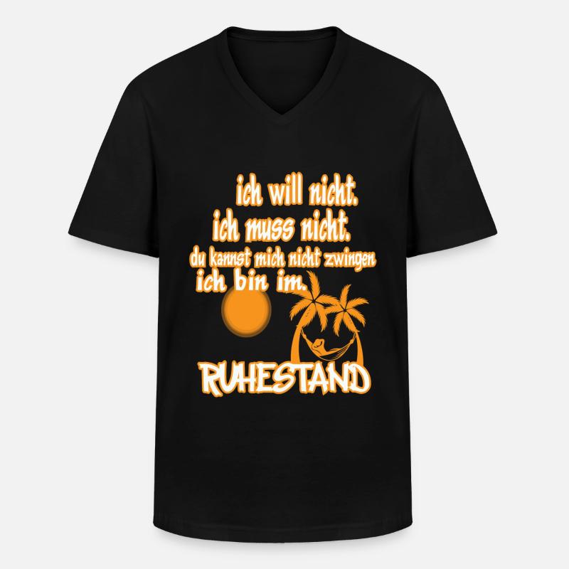 ich will ...ruhestand - Männer-T-Shirt mit V-Ausschnitt - Schwarz