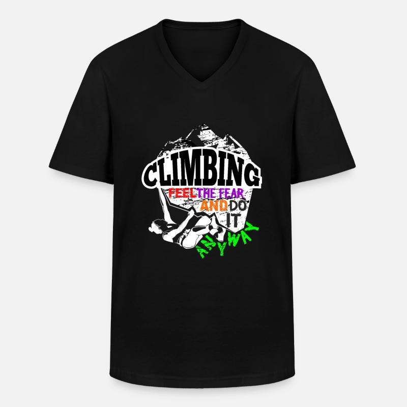Klettern Inspiration - Männer-T-Shirt mit V-Ausschnitt - Schwarz