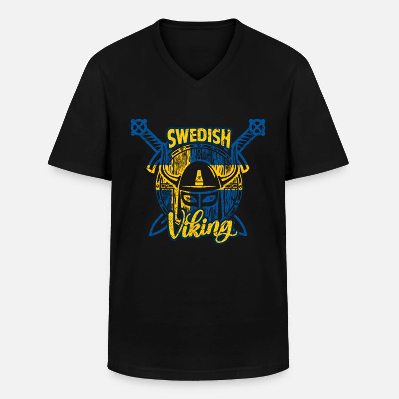 Schwedischer Wikinger - Männer-T-Shirt mit V-Ausschnitt - Schwarz