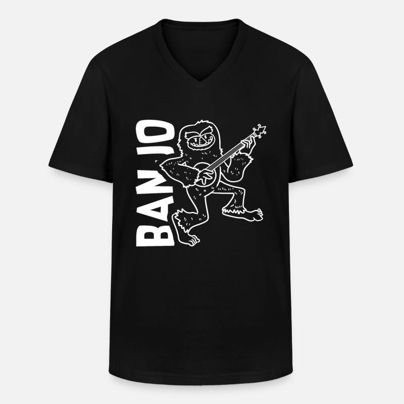 Banjo - Männer-T-Shirt mit V-Ausschnitt - Schwarz
