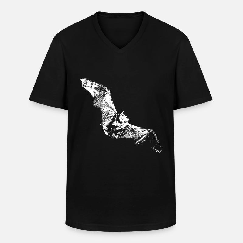 Fledermaus - Männer-T-Shirt mit V-Ausschnitt - Schwarz