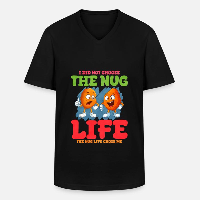 Chicken Nugget - Männer-T-Shirt mit V-Ausschnitt - Schwarz