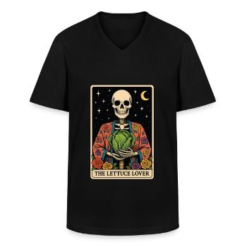Salade Tarot - T-shirt col V Homme - noir - Devant - AI Model Male 178 dark (178cm)