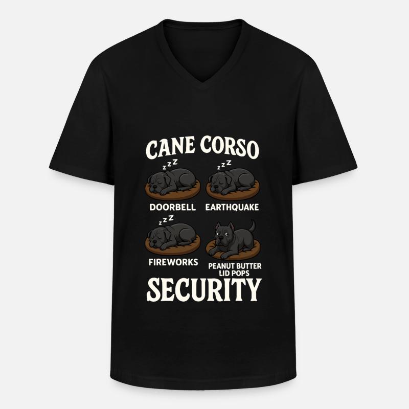Cane Corso - Männer-T-Shirt mit V-Ausschnitt - Schwarz