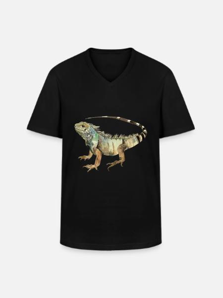 iguana - Men's V-Neck T-Shirt - black