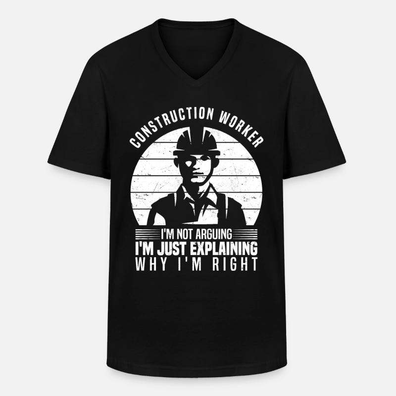 Bauarbeiter - Männer-T-Shirt mit V-Ausschnitt - Schwarz