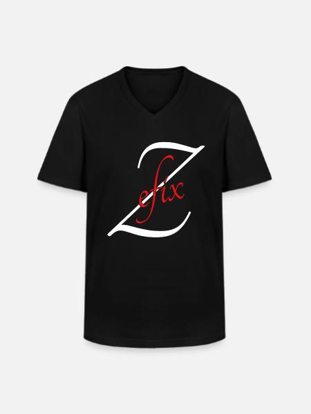 Zefix - Männer-T-Shirt mit V-Ausschnitt - Schwarz