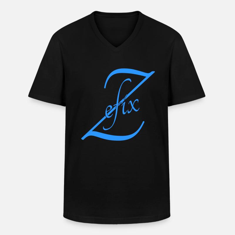 Bayern Spruch Zefix - Männer-T-Shirt mit V-Ausschnitt - Schwarz