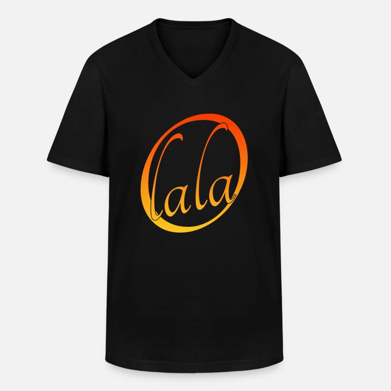 O - Männer-T-Shirt mit V-Ausschnitt - Schwarz