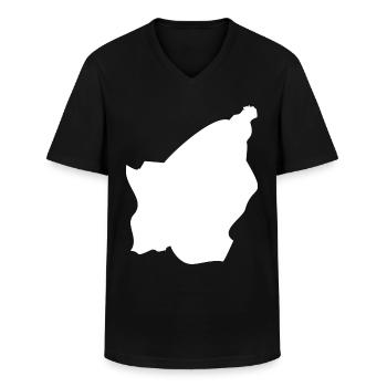 San Marino map flag - Men's V-Neck T-Shirt - black - Front - AI Model Male 178 dark (178cm)
