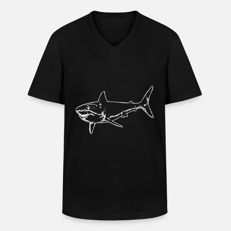 Hai - Männer-T-Shirt mit V-Ausschnitt - Schwarz