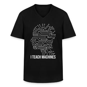 Künstliche Intelligenz machine learning Geschenk - Männer-T-Shirt mit V-Ausschnitt - Schwarz - Vorne - AI Model Male 178 dark (178cm)