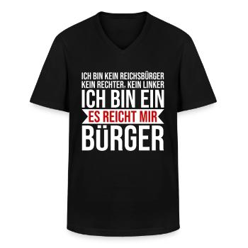 Ich bin ein es reicht mir Bürger Lustige Sprüche - Männer-T-Shirt mit V-Ausschnitt - Schwarz - Vorne - AI Model Male 178 dark (178cm)