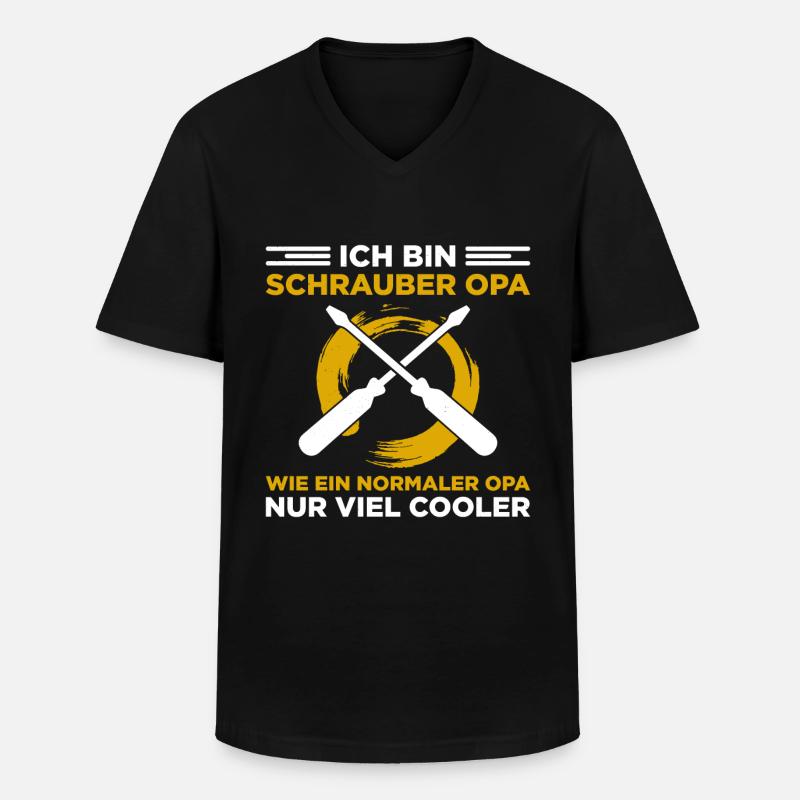 Cooler Schrauber Opa - Männer-T-Shirt mit V-Ausschnitt - Schwarz