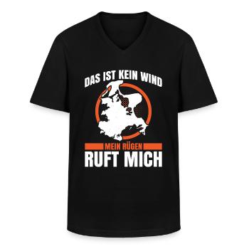 Das Ist Kein Wind Mein Rügen Ruft Mich Urlaub - Männer-T-Shirt mit V-Ausschnitt - Schwarz - Vorne - AI Model Male 178 dark (178cm)