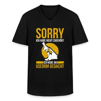 Sorry Ich Habe Nicht Zugehört An Usedom Gedacht - Männer-T-Shirt mit V-Ausschnitt - Schwarz - Vorne - AI Model Male 178 dark (178cm)