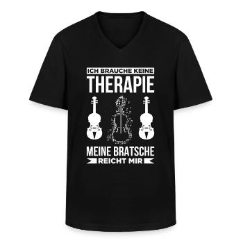 Ich Brauche Keine Therapie Meine Bratsche Reicht M - Männer-T-Shirt mit V-Ausschnitt - Schwarz - Vorne - AI Model Male 178 dark (178cm)