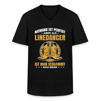 Niemand Ist Perfekt Aber Als Linedancer Ist Man Ve - Männer-T-Shirt mit V-Ausschnitt - Schwarz - Vorne - AI Model Male 178 dark (178cm)