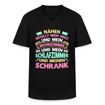 Nähen Erfüllt Mein Herz Geschenk Nähen Näherin - Männer-T-Shirt mit V-Ausschnitt - Schwarz - Vorne - AI Model Male 178 dark (178cm)