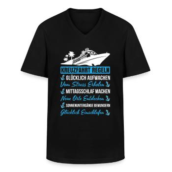 Kreuzfahrt Regeln Glücklich Aufwachen - Männer-T-Shirt mit V-Ausschnitt - Schwarz - Vorne - AI Model Male 178 dark (178cm)