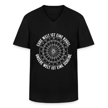 Eure Welt Ist Eine Kugel, Unsere Welt Ist Eine - Männer-T-Shirt mit V-Ausschnitt - Schwarz - Vorne - AI Model Male 178 dark (178cm)