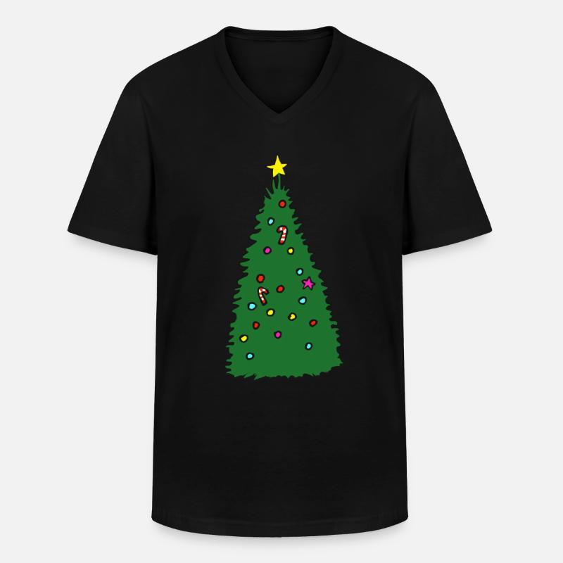 Tannenbaum - Männer-T-Shirt mit V-Ausschnitt - Schwarz