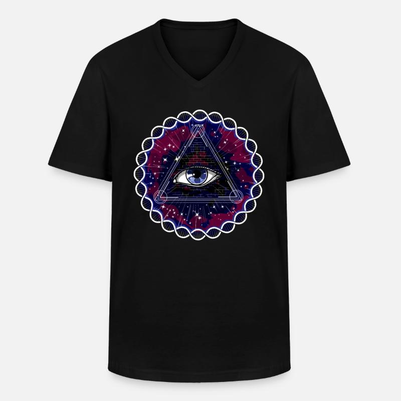 DMT Psychedelic Sacred Geometry - Männer-T-Shirt mit V-Ausschnitt - Schwarz