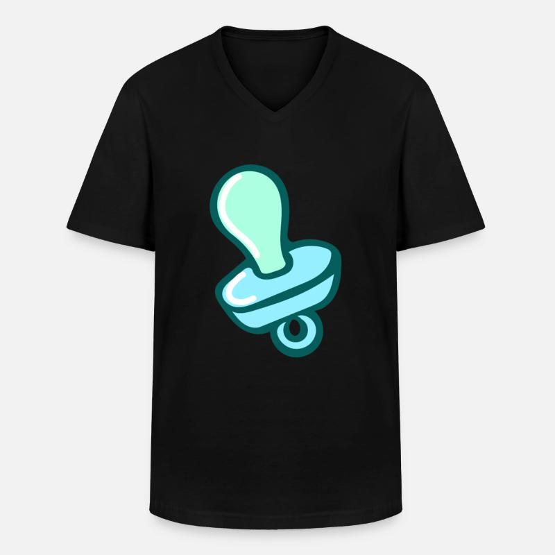 Schnuller - Männer-T-Shirt mit V-Ausschnitt - Schwarz
