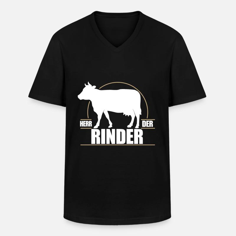 Herr der Rinder - Männer-T-Shirt mit V-Ausschnitt - Schwarz