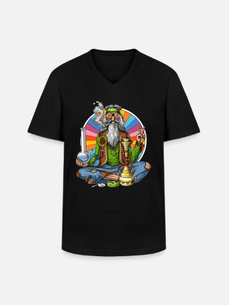 Hippie Stoner - Men's V-Neck T-Shirt - black